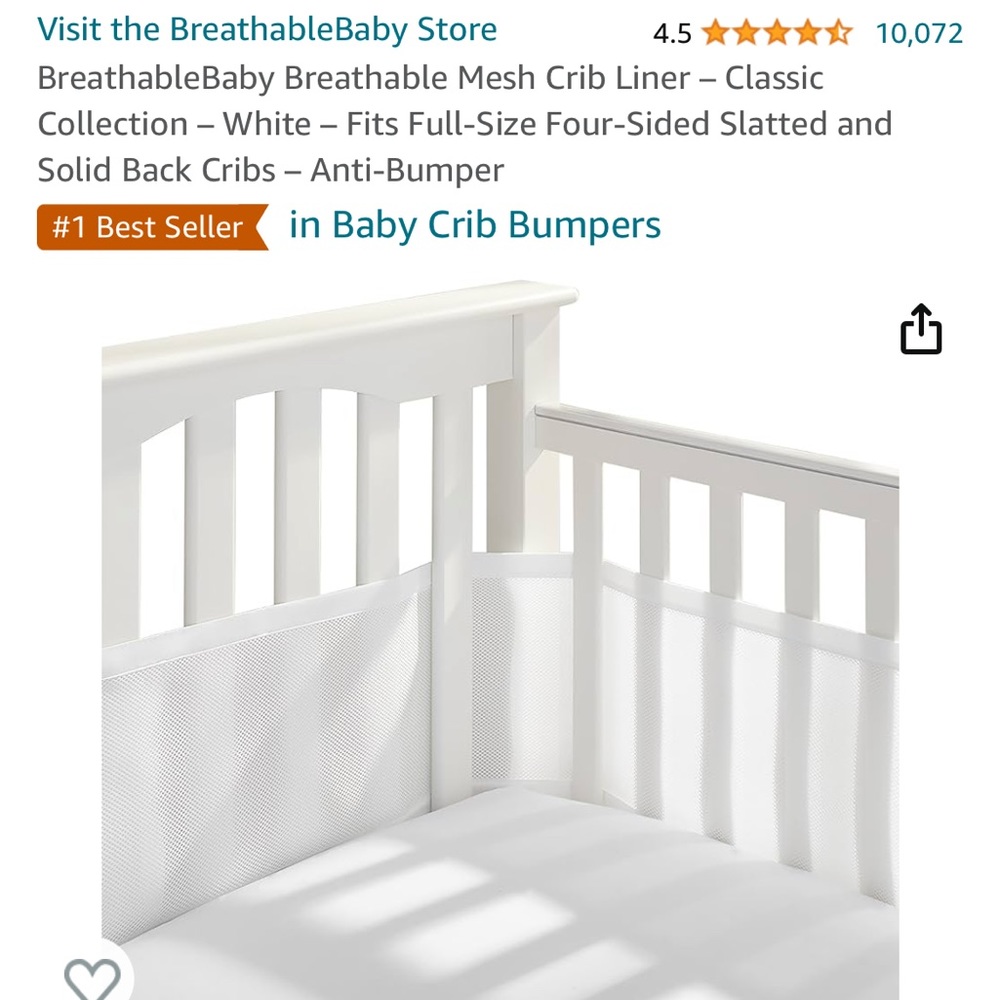 Breathable Mesh Crib Liner